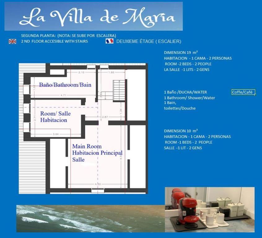 La Villa De Maria I Playa Beach El Puntal Asturias Вальявисьоса Экстерьер фото